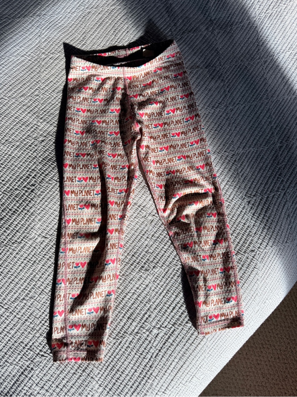 Kids Pink 'My Planet' Capilene® Midweight Bottoms